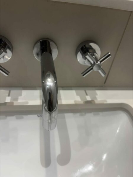 Chrome basin tap with cross handles