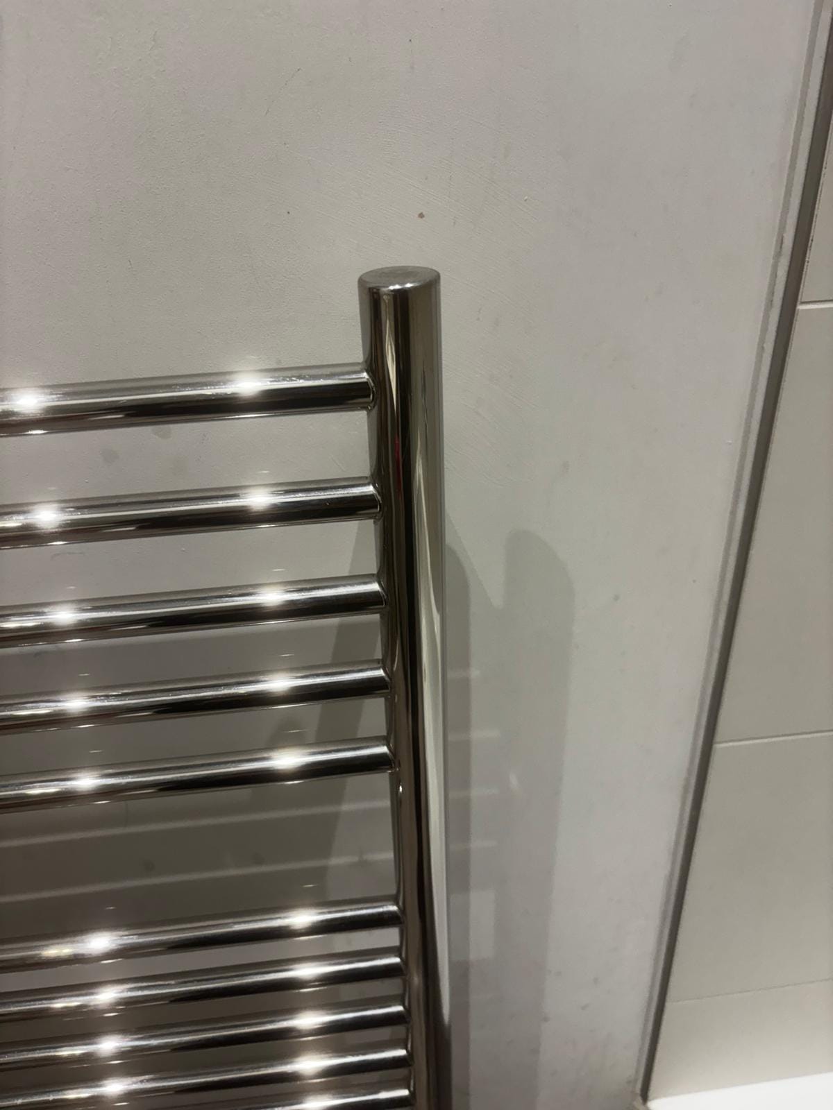 Chrome heated towel rail